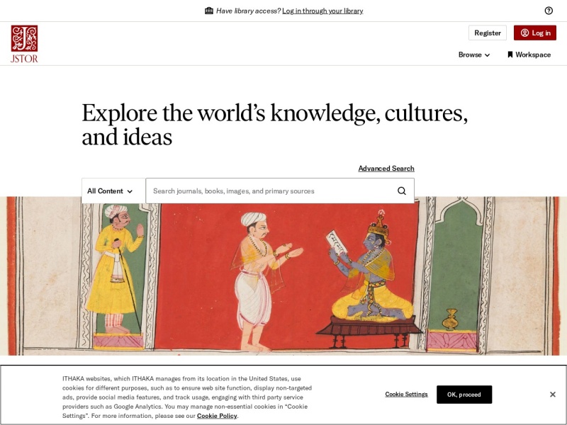 JSTOR 首页预览