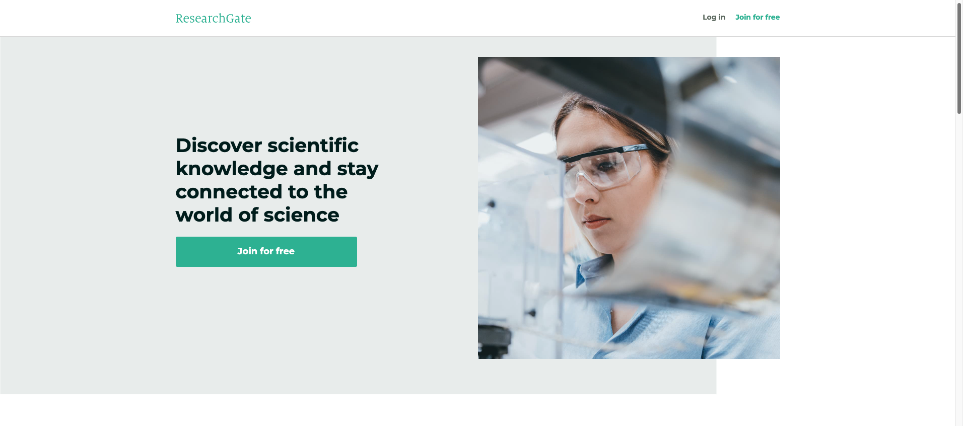ResearchGate 首页预览